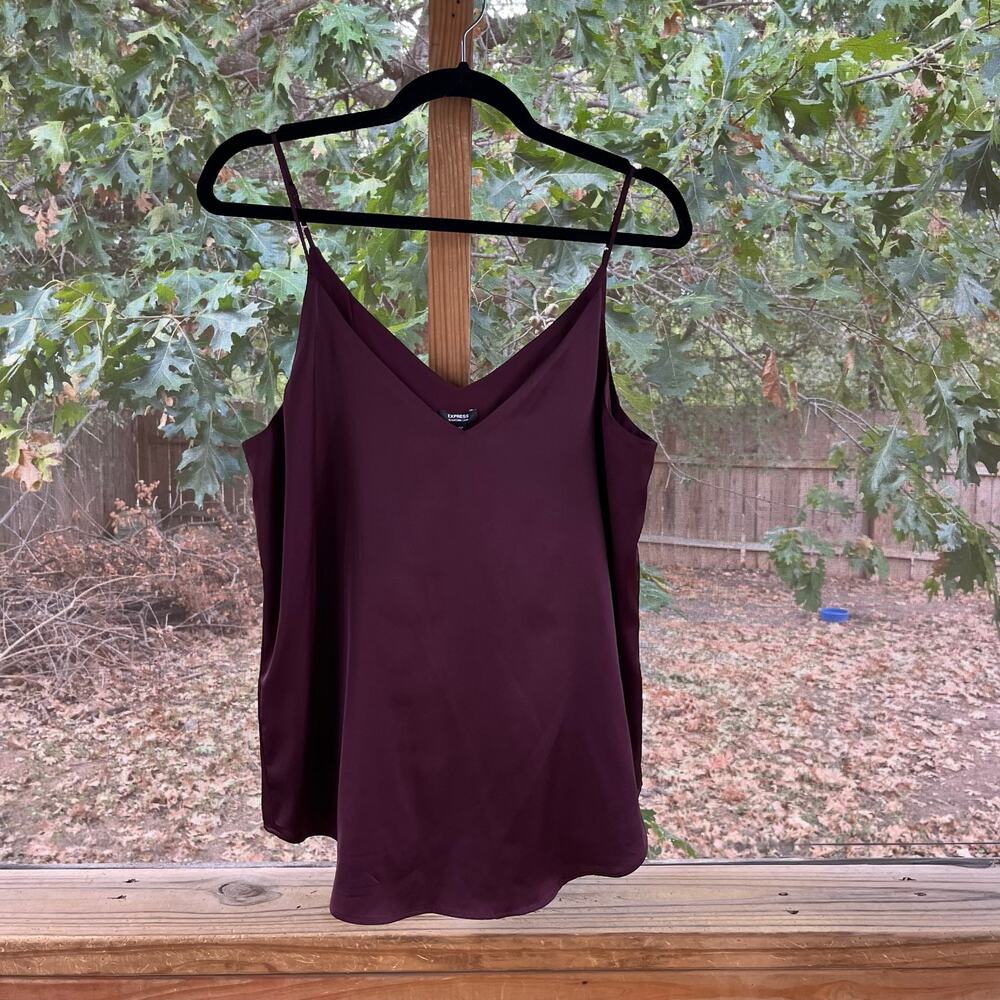 Express Women's Dark Purple Downtown Cami Top Satin Size M. NEW!